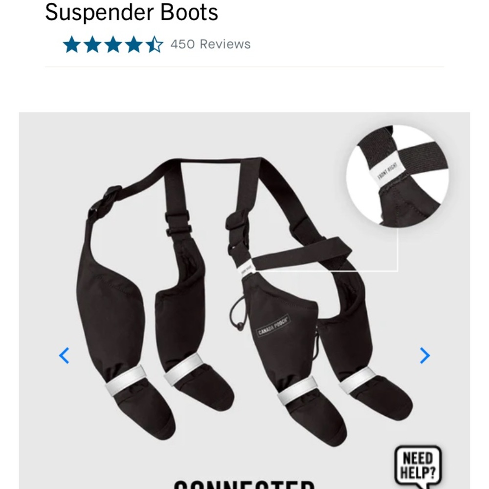 Canada Pooch Suspender Dog Boots, NWOT, size 3 short.